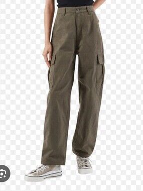 Dr Denim Bella Cargo Pants in Olive Green